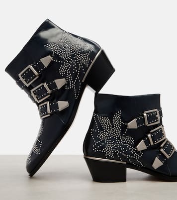 Susanna studded leather ankle boots  | Chloé