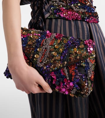 Envelope Medium sequined satin clutch | Dries Van Noten