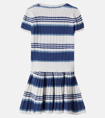 Cable-knit striped cotton sweater and skirt set | Polo Ralph Lauren Kids