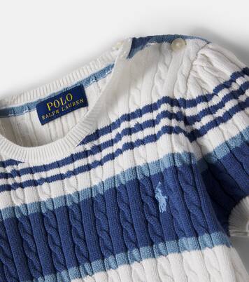 Cable-knit striped cotton sweater and skirt set | Polo Ralph Lauren Kids