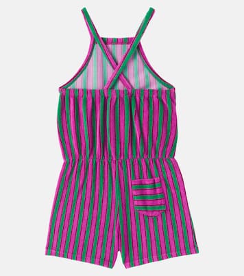 Striped cotton-blend terry playsuit | Bobo Choses