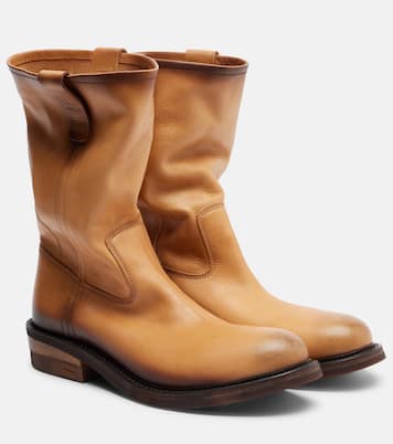 Foule leather ankle boots | Miu Miu