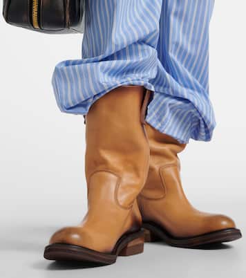 Foule leather ankle boots | Miu Miu