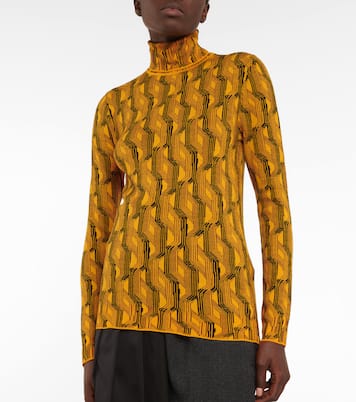 Pull à col roulé en laine mélangée | Prada