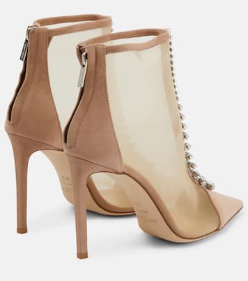 Bing 100 mesh and suede ankle boots | Jimmy Choo