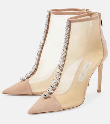 Bing 100 mesh and suede ankle boots | Jimmy Choo