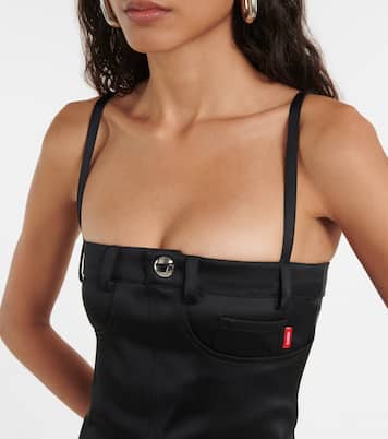 Bustier top satin crêpe minidress | Coperni