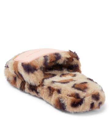 Leopard-print faux fur slippers | Marc Jacobs Kids
