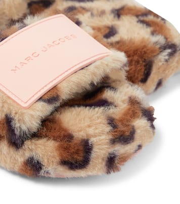 Leopard-print faux fur slippers | Marc Jacobs Kids