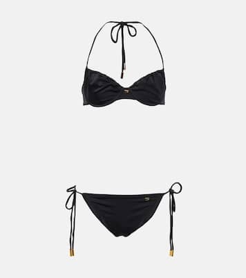 Bikini con ruches e logo | Tom Ford