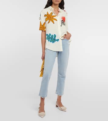 Jeans cropped Riley de tiro alto | Agolde