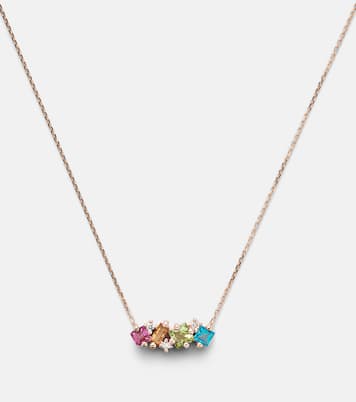Collier Nadima en or rose 14 ct, topaze, citrine et diamants | Suzanne Kalan