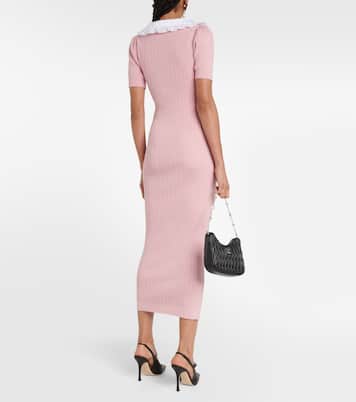 Robe midi en coton mélangé à ornements | Alessandra Rich