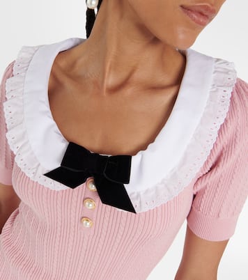 Robe midi en coton mélangé à ornements | Alessandra Rich