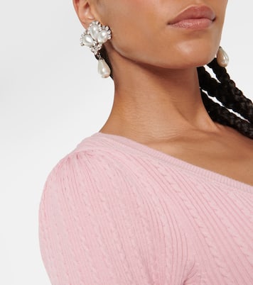 Robe midi en coton mélangé à ornements | Alessandra Rich