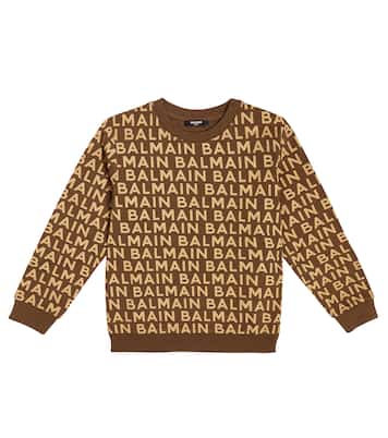 Felpa in cotone con logo | Balmain Kids