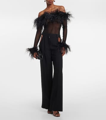 Body in mesh con piume | Oséree
