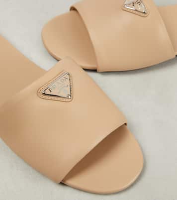 Logo leather slides | Prada