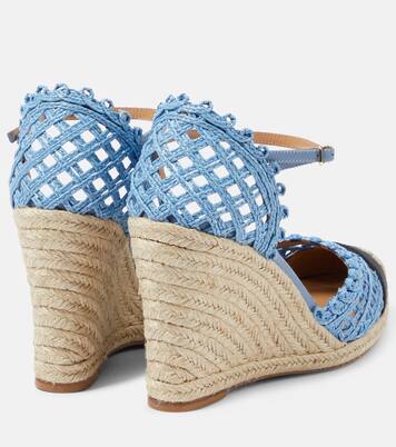 ◆AQUAZZURA◆サンバースト 120 エスパドリーユ ウェッジ Sunburst 120 espadrille wedges in blue - Aquazzura | Mytheresa
