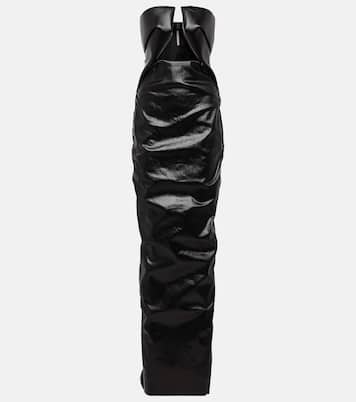 Prong cutout coated denim gown | Rick Owens