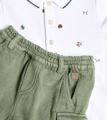 Embroidered cotton polo shirt and shorts set | Tartine et Chocolat