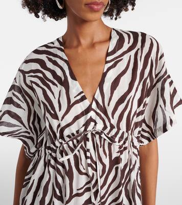 Dorotea zebra-print cotton midi dress | Max Mara