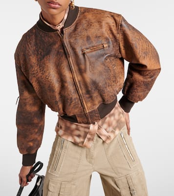 New Lomber leather bomber jacket in brown - Acne Studios New Lomber leather bomber jacket in brown - Acne Studios