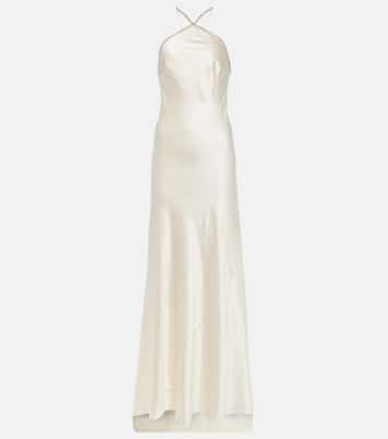 Robe de mariée en satin de soie à ornements | Roland Mouret