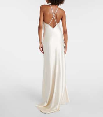 Robe de mariée en satin de soie à ornements | Roland Mouret