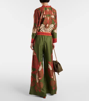 Pantaloni a palazzo in twill di seta | La DoubleJ