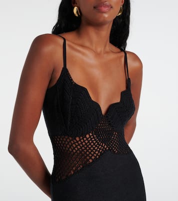 Tara crochet-trimmed cotton maxi dress | Staud