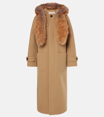 Mantel aus Wolle mit Faux Fur | Burberry