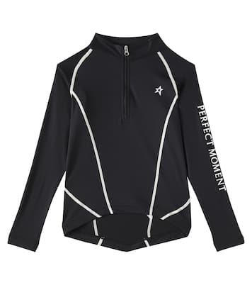 Top in jersey con mezza zip e logo | Perfect Moment Kids