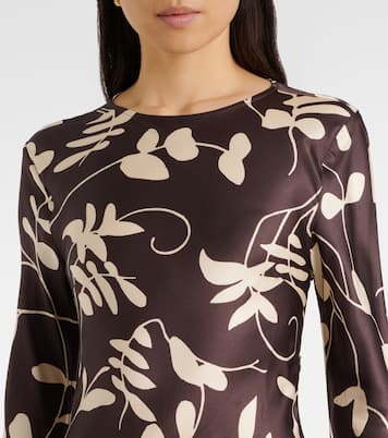 Vestido largo Faroe de satén floral | Faithfull
