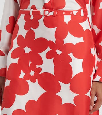 Falda midi de seda estampada | Marni