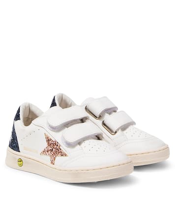 Sneakers Ball Star in pelle con glitter | Golden Goose Kids