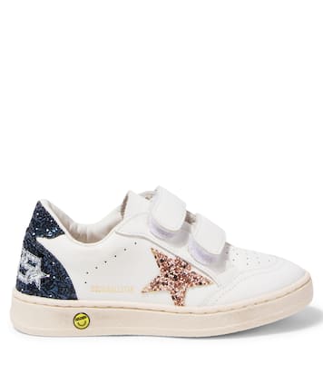 Sneakers Ball Star in pelle con glitter | Golden Goose Kids