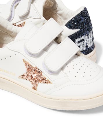 Sneakers Ball Star in pelle con glitter | Golden Goose Kids