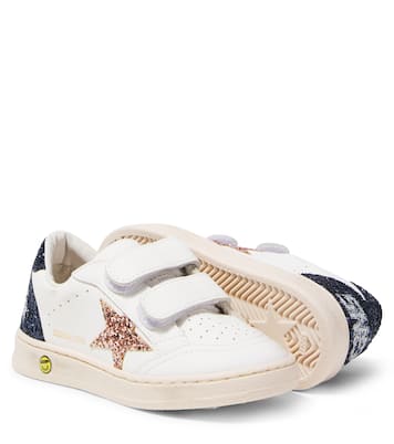 Sneakers Ball Star in pelle con glitter | Golden Goose Kids