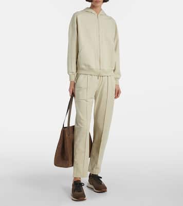 Pantalones deportivos cropped de jersey | Brunello Cucinelli