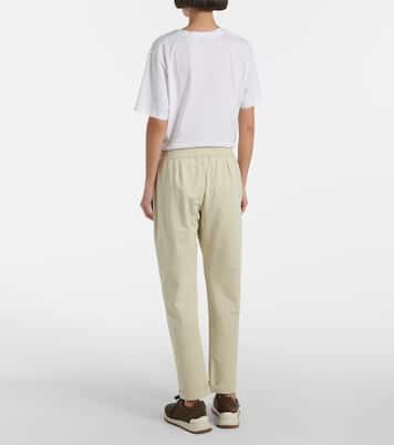 Pantalones deportivos cropped de jersey | Brunello Cucinelli
