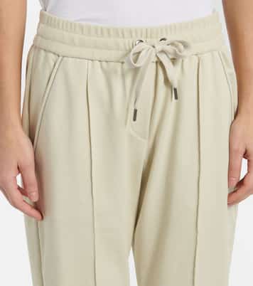 Pantalones deportivos cropped de jersey | Brunello Cucinelli