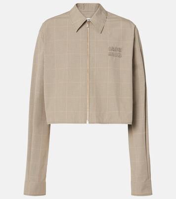 Camicia cropped in misto cotone  | Miu Miu