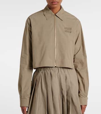 Camicia cropped in misto cotone  | Miu Miu