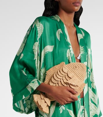 Borsa a tracolla Horizon in crochet di rafia  | Alémais