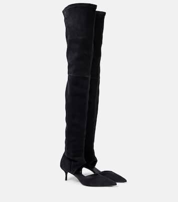 Stretch 55 suede over-the-knee boots | Alaïa