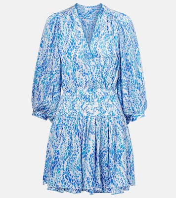 Colleen printed shirred minidress | Poupette St Barth