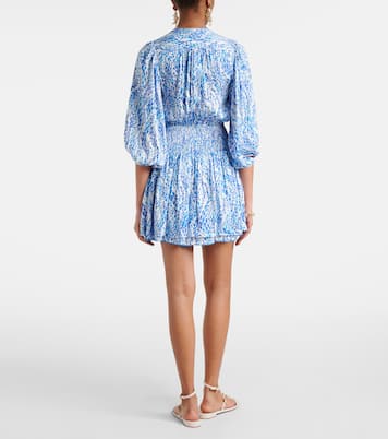 Colleen printed shirred minidress | Poupette St Barth
