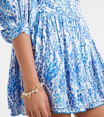 Colleen printed shirred minidress | Poupette St Barth