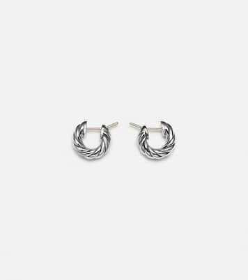 Orecchini a cerchio Sculpted Cable in argento | David Yurman